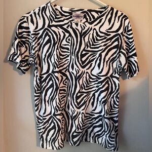 Vintage County Seat Single Stitch Zebra Print Tee Small